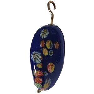 Murano Blue Glass Pendant Bead Millefiori Design Handmade Jewelry Craft Supply
